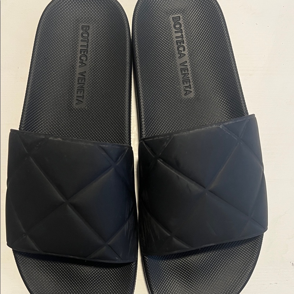 Bottega Veneta Black Quilted Slides